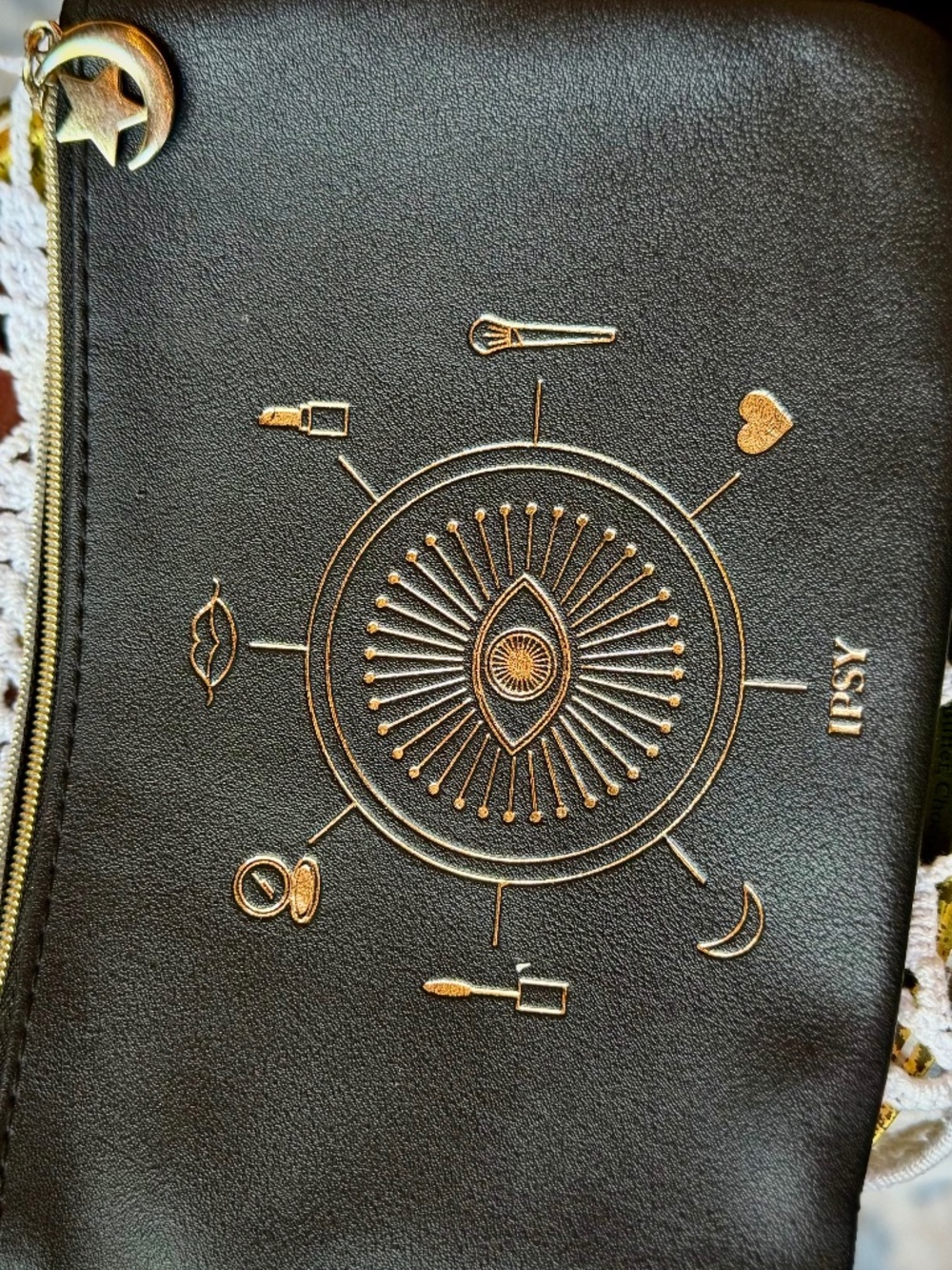 You’re Magic Makeup Bag- Black Gold Celestial Cosmetic Pouch